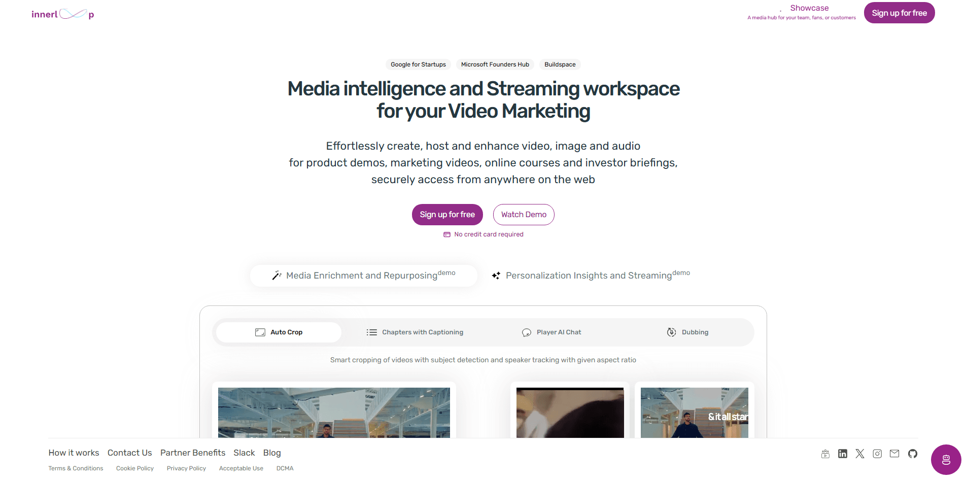 Innerloop's landing page